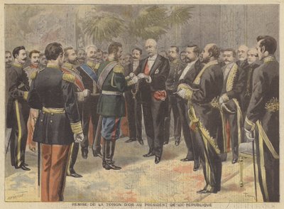 Presentación de la Orden del Toisón de Oro al presidente Faure de Francia de French School